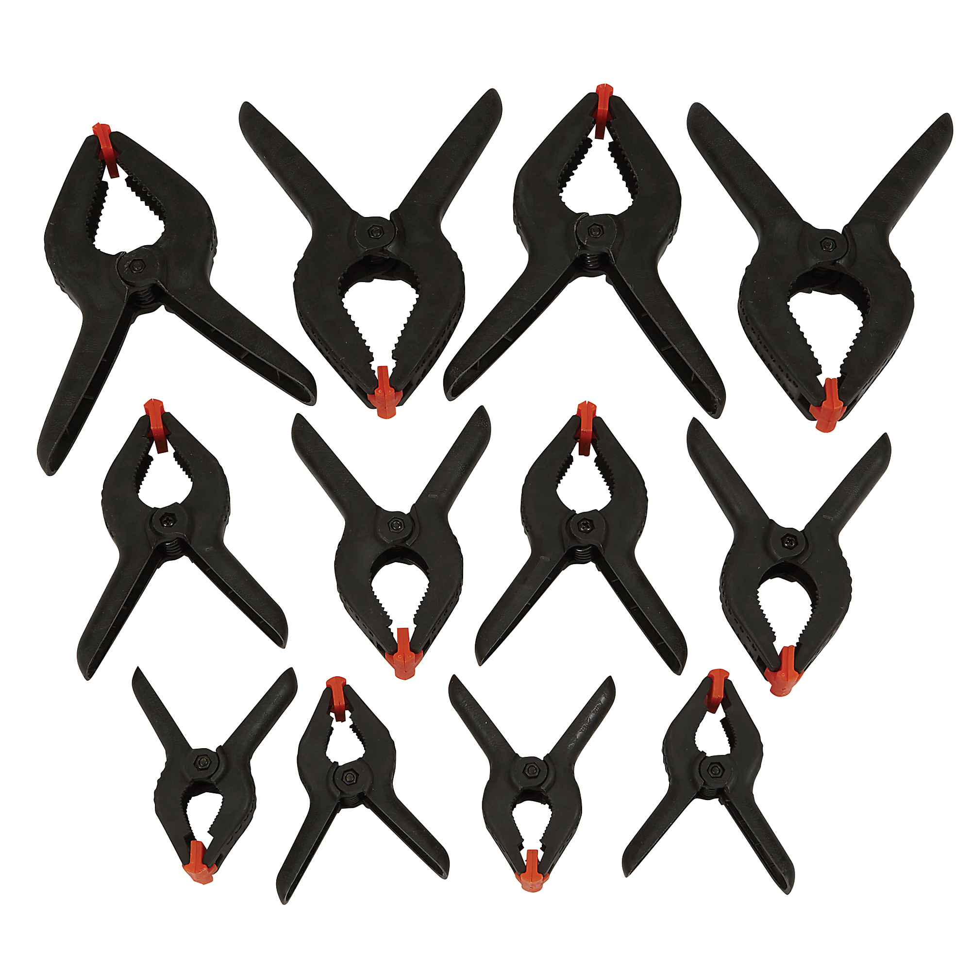 Ironton 12-Pc. Nylon Spring Clamp Set, 10-Lb. Clamping Pressure, 0.035in. Opening